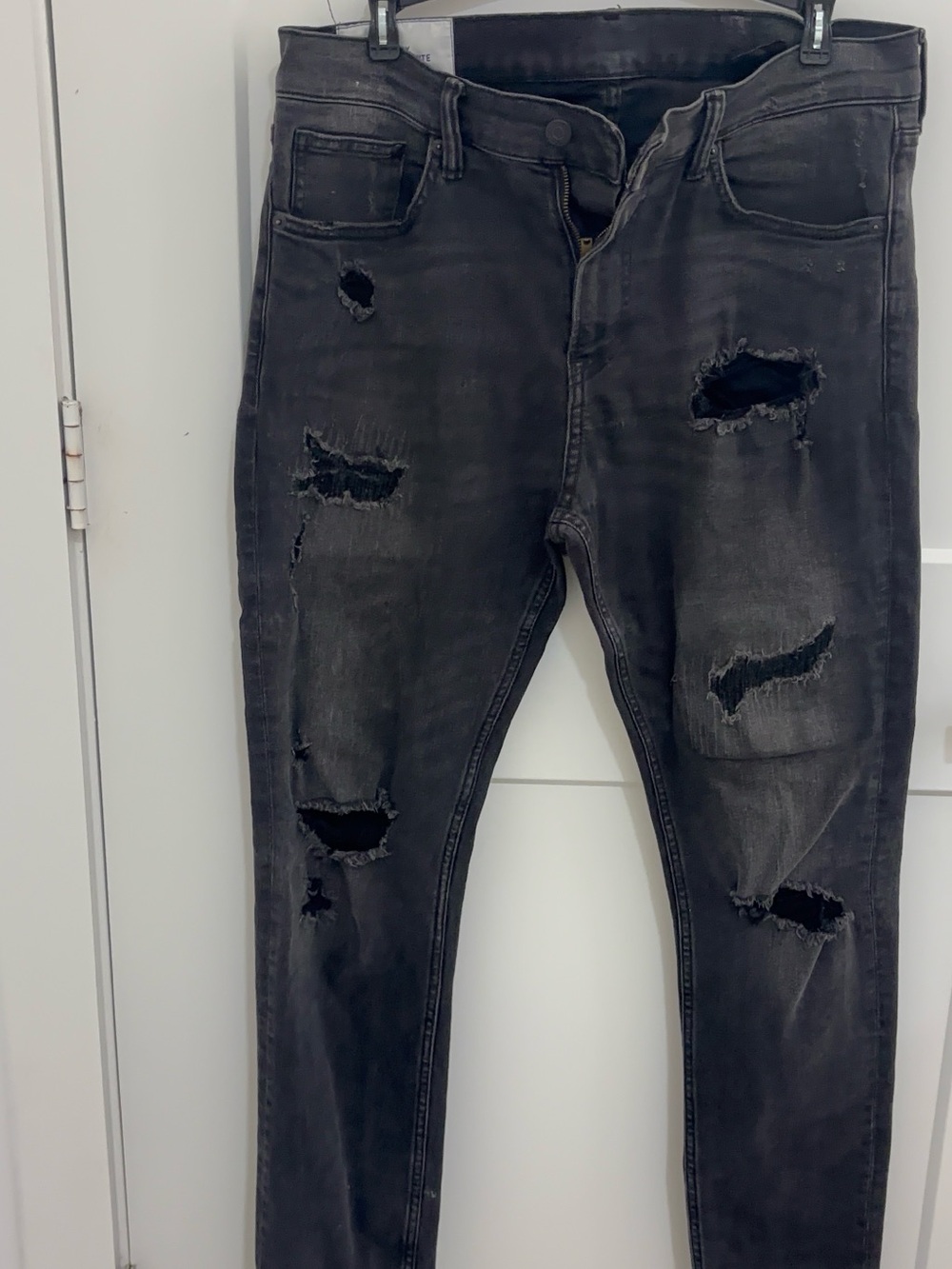 Men's Ripped Black Jeans - Distressed Slim Fit